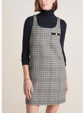 vineyard vines Glen Plaid Sleeveless Wool Blend Jumper Glenn Plaid Jet Black SZL